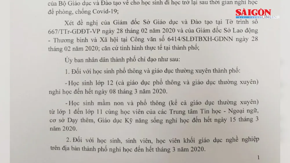Điểm tin SGGP Online ngày 29-2-2020