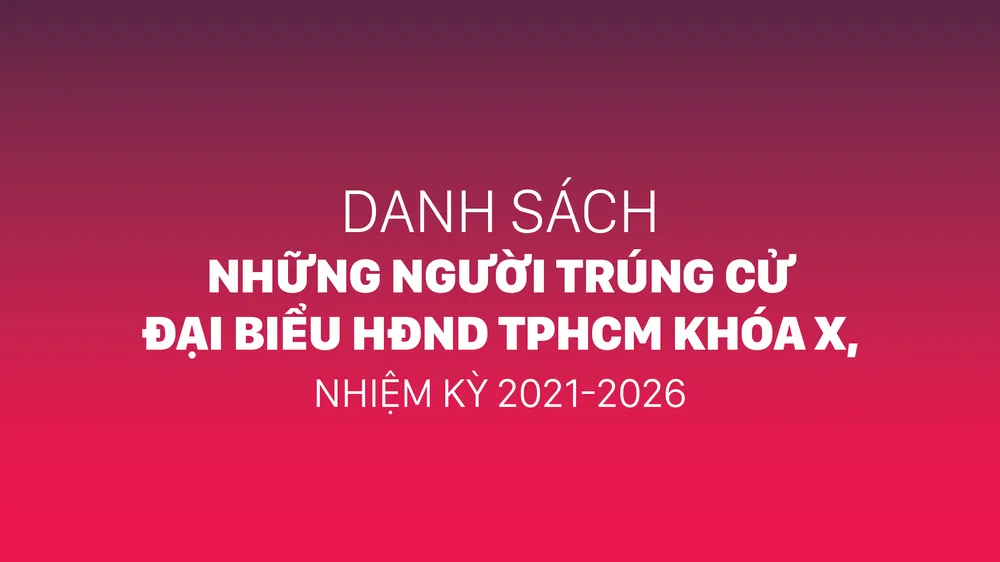 Danh sách những người trúng cử đại biểu HĐND TPHCM khóa X, nhiệm kỳ 2021-2026