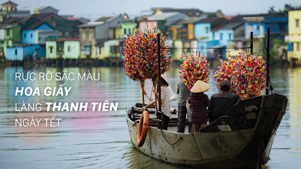 Rực rỡ sắc màu hoa giấy làng Thanh Tiên ngày tết