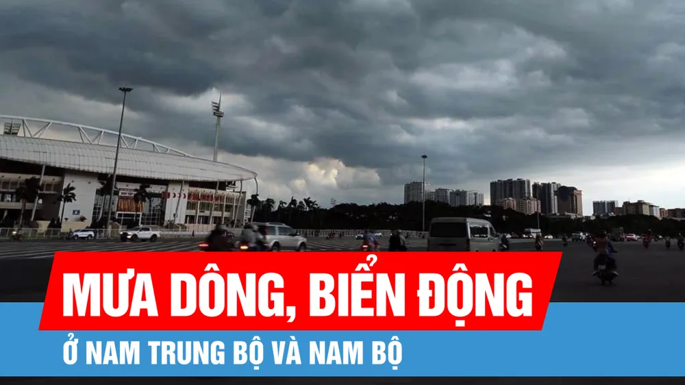 Nam Trung bộ và Nam bộ có mưa dông, biển động mạnh