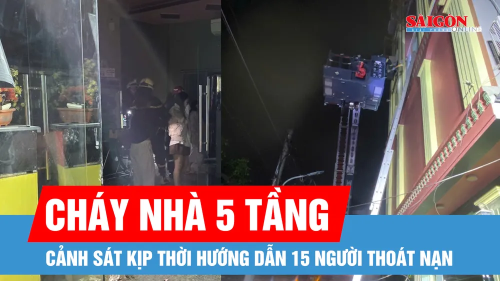 Hà Nội: Cháy nhà 5 tầng, 15 người thoát nạn