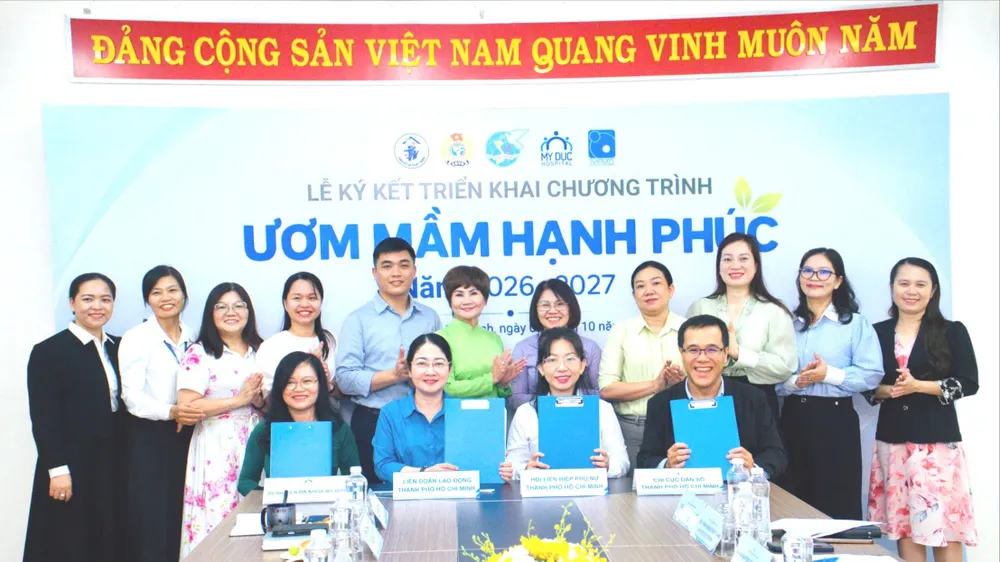 Lễ ký kết triển khai chương trình “Ươm mầm hạnh phúc năm 2026-2027”.