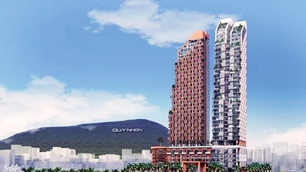Phối cảnh dự án Khu phức hợp Khách sạn, Thương mại và Căn hộ cao cấp Thiên Hưng tại TP Quy Nhơn.