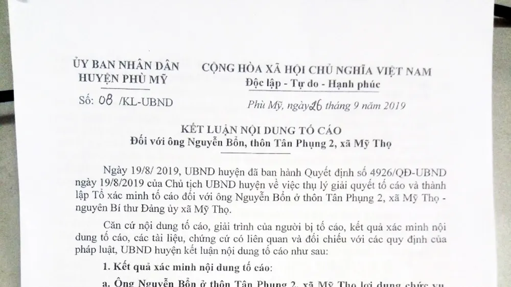 Xử lý nguyên Bí thư xã khai man thành tích