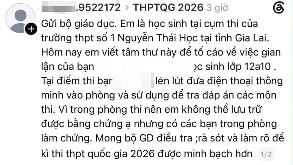 Gia Lai: Kết luận thông tin tố giác 2 thí sinh gian lận khi thi tốt nghiệp THPT