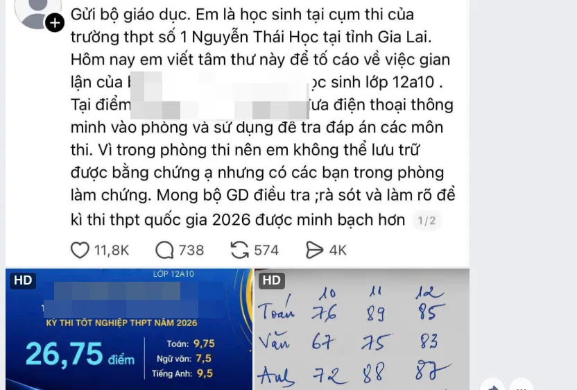 Gia Lai: Xác minh thông tin "tâm thư" tố thí sinh gian lận kỳ thi tốt nghiệp THPT