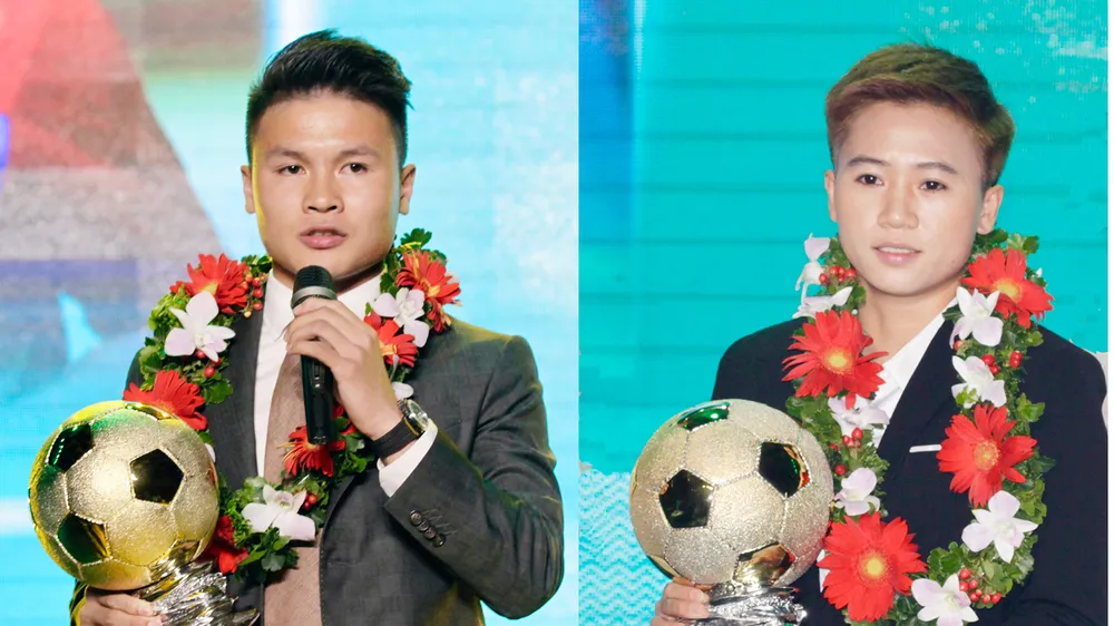 Quang Hải và Tuyết Dung đoạt Quả bóng Vàng Việt Nam 2018