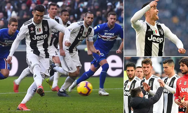 Juventus - Sampdoria 2-1: Ronaldo đưa Juve đào sâu kỷ lục 19 trận bất bại