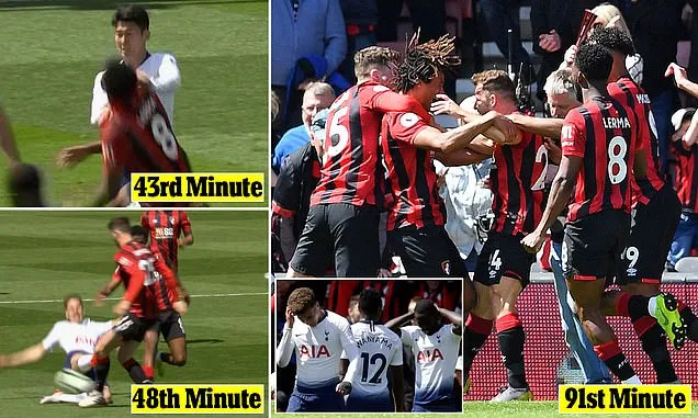 Bournemouth - Tottenham 1-0: Son Heung-min và Juan Foyth nhận thẻ đỏ, Nathan Ake làm người hùng