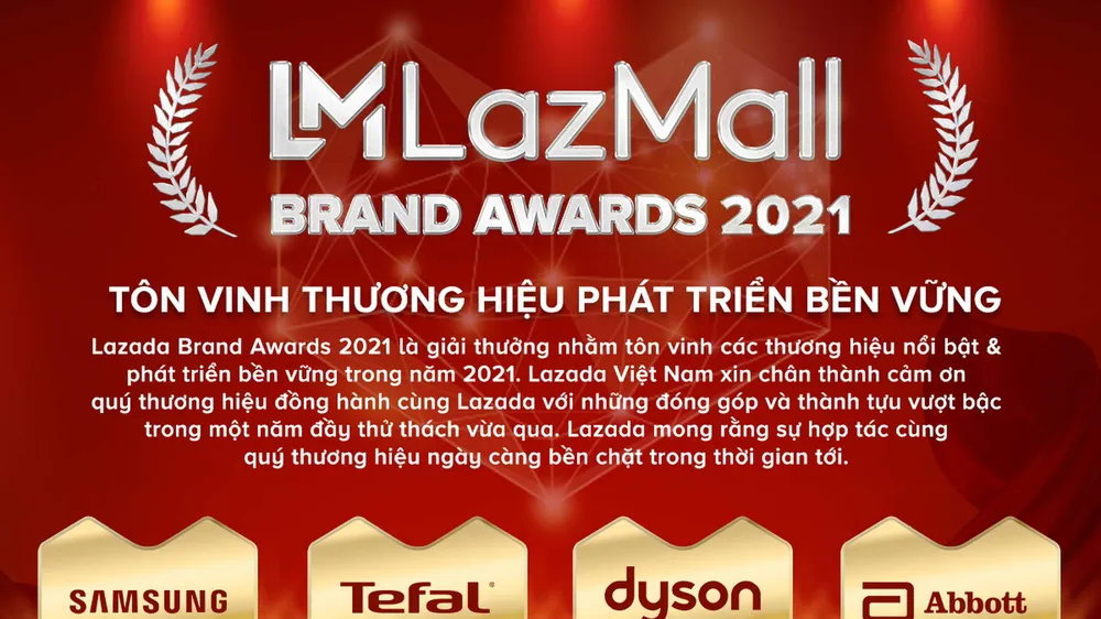 LazMall Brand Awards 2021 tôn vinh 16 thương hiệu có sự phát triển mạnh mẽ và bền vững