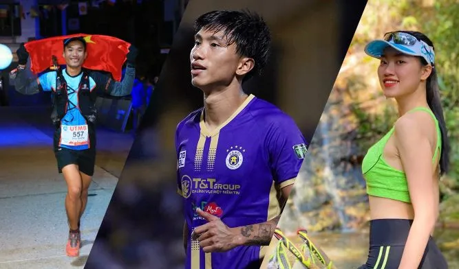 Ba Đại sứ UpRace 2022 (từ trái sang): Quang Trần, Đoàn Văn Hậu, Đoàn Thu Thủy