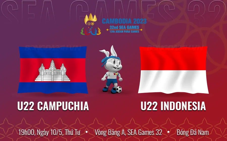 🔴TRỰC TIẾP SEA Games 32: Bóng đá nam, bảng A: U22 Cambodia vs U22 Indonesia 