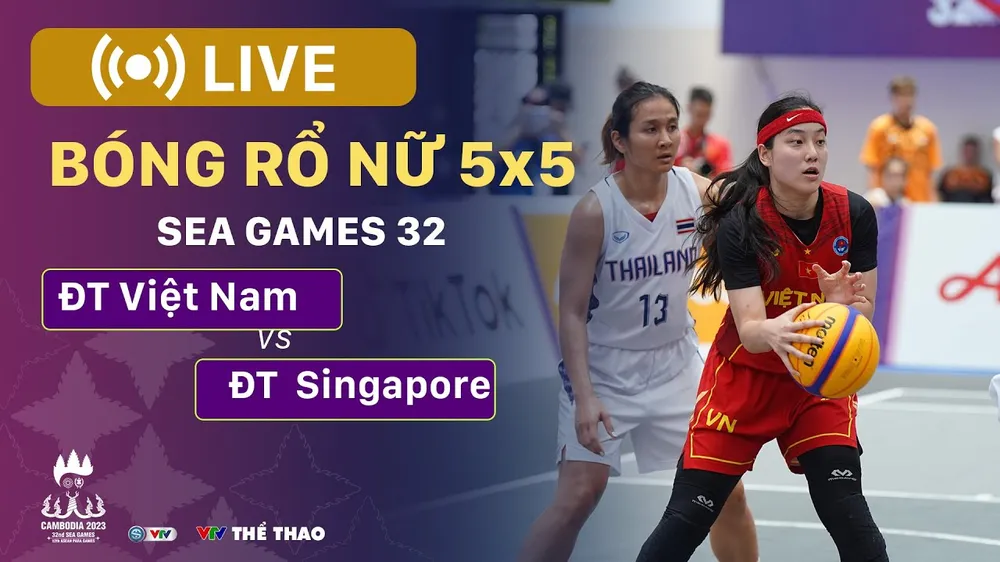 🔴 TRỰC TIẾP SEA Games 32, Bóng rổ nữ 5x5: VIỆT NAM vs SINGAPORE, Đoàn Việt Nam tạm dẫn đầu với 107 HCV