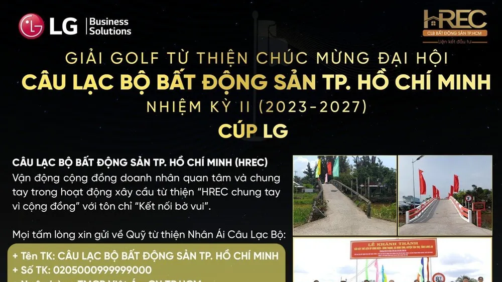 Giải Golf từ thiện chào mừng Đại hội Câu lạc bộ Bất động sản TPHCM nhiệm kỳ II (2023-2027)