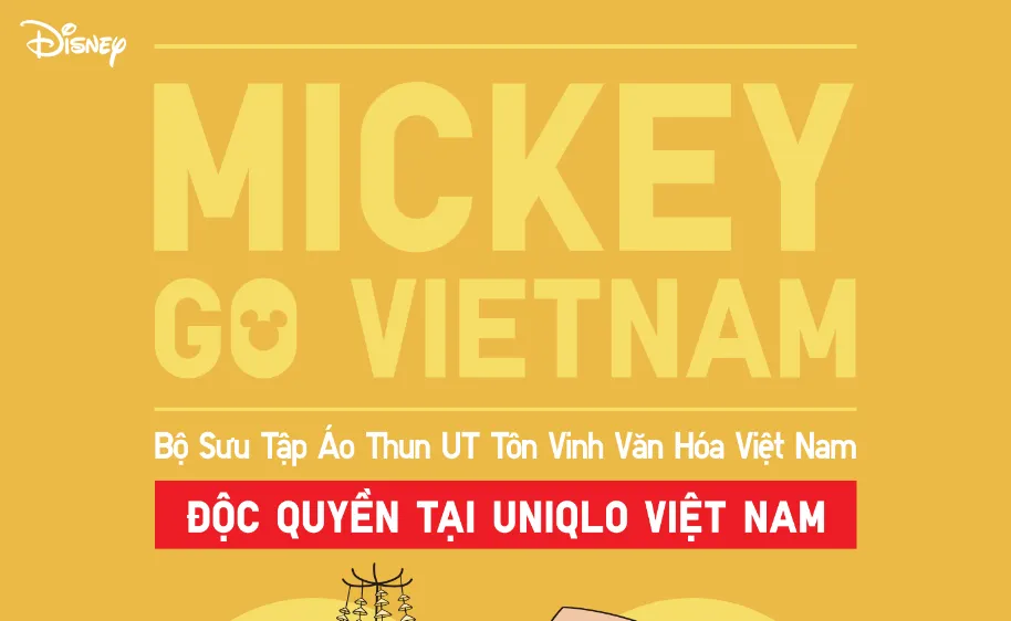 Uniqlo ra mắt bộ sưu tập độc quyền UT Mickey Go Vietnam từ 25-7