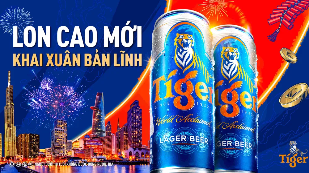 Tiger Beer gửi lời chúc khai xuân bản lĩnh với lon cao 