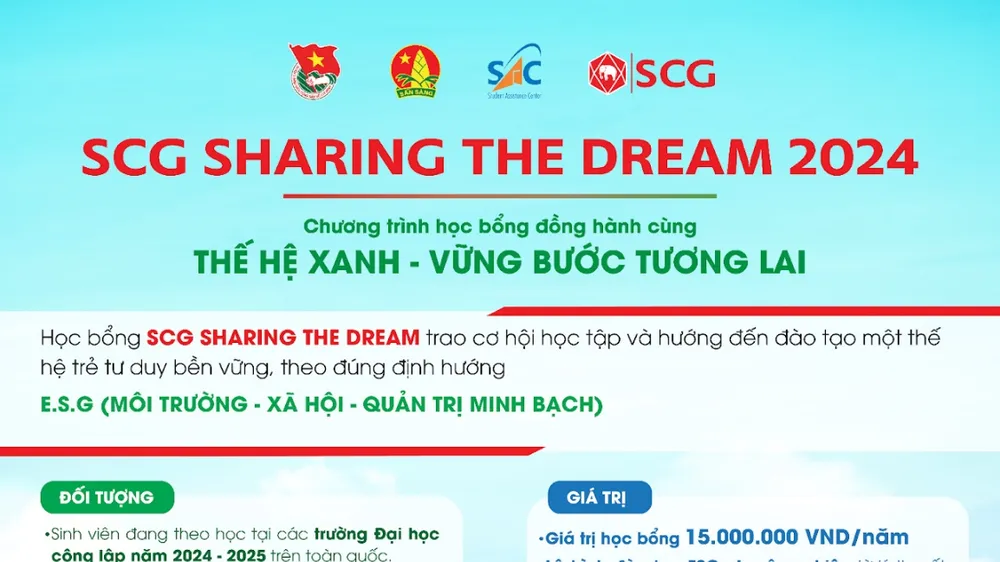 Học bổng SCG Sharing the Dream 2024 tiếp tục trao quyền cho thế hệ xanh - vững bước tương lai