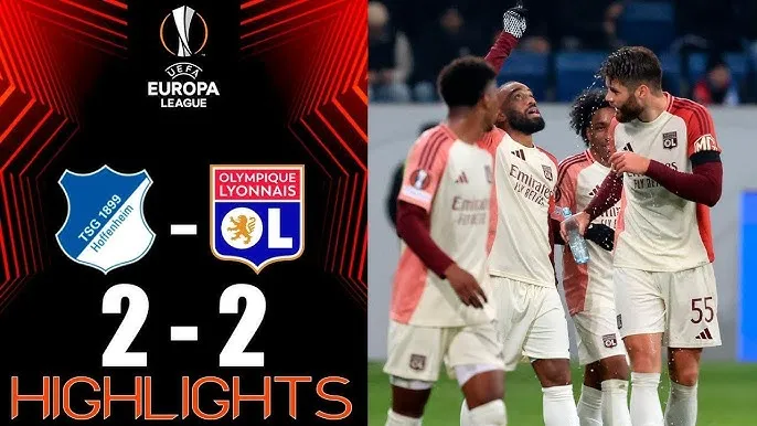 Hoffenheim vs Lyon 2-2: Nghẹt thở phút cuối, Valentin Gendrey mở bàn, Abner Vinicius gỡ hòa, Lacazette ghi bàn phút 90+3, Umut Tohumcu gỡ hòa phút 90+5