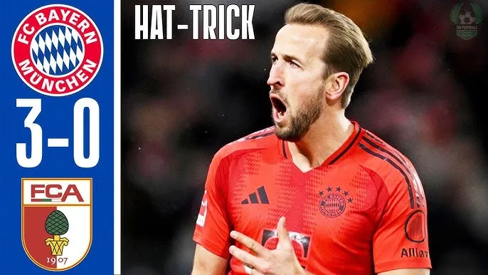 Bayern Munich vs Augsburg 3-0: Harry Kane xuất thần cú hattrick, Goretzka góp công kiến tạo, Bayern thắng tưng bừng, Schlotterbeck nhận thẻ đỏ