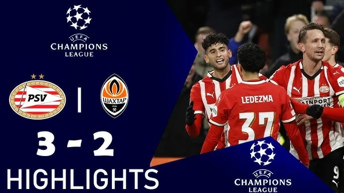 PSV vs Shakhtar Donetsk 3-2: Danylo Sikan, Oleksandr Zubkov sớm nhân đôi tỷ số sau 37 phút, Malik Tillman xuất thần cú đúp, Ricardo Pepi chốt hạ chiến thắng, Pedrinho nhận thẻ đỏ