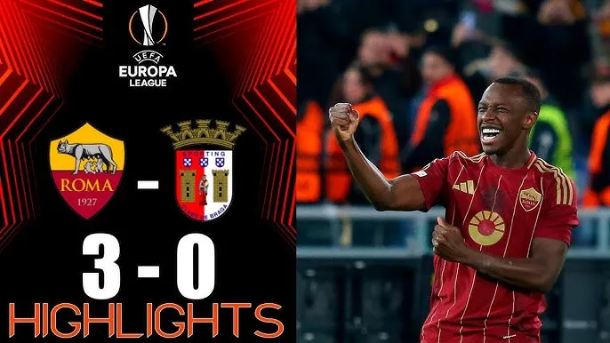 AS Roma vs Braga 3-0: Chỉ mất 10 phút Lorenzo Pellegrini khai bàn, Saud Abdulhamid, Mario Hermoso ấn định chiến thắng, Matheus bị thẻ đỏ