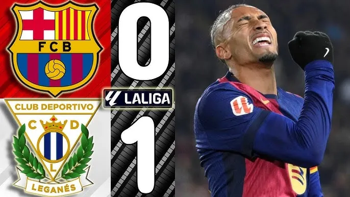 Barcelona vs Leganes 0-1: Rodriguez căng ngang, Gonzalez đánh đầu, bất ngờ hạ gục Barca ngay phút thứ 4, Yamal, Olmo, Raphinha, Lewandowski bất lực