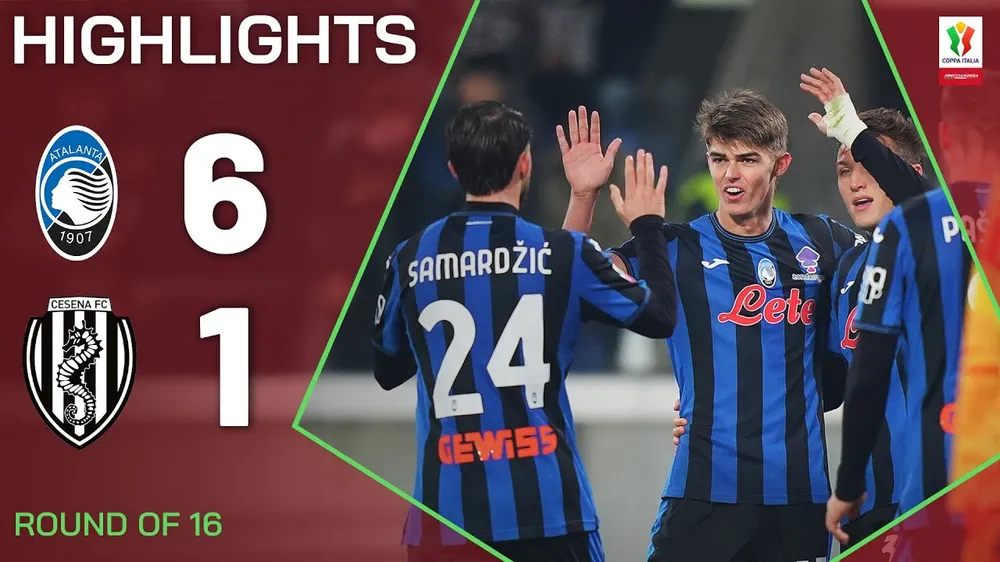 Atalanta vs Cesena 6-1: Zappacosta toả sáng phút thứ 4, Ketelaere, Samardzic đua tài ghi cú đúp, Brescianini ghi bàn thắng thứ 6, chốt hạ vé gặp Bologna ở tứ kết Coppa Italia 
