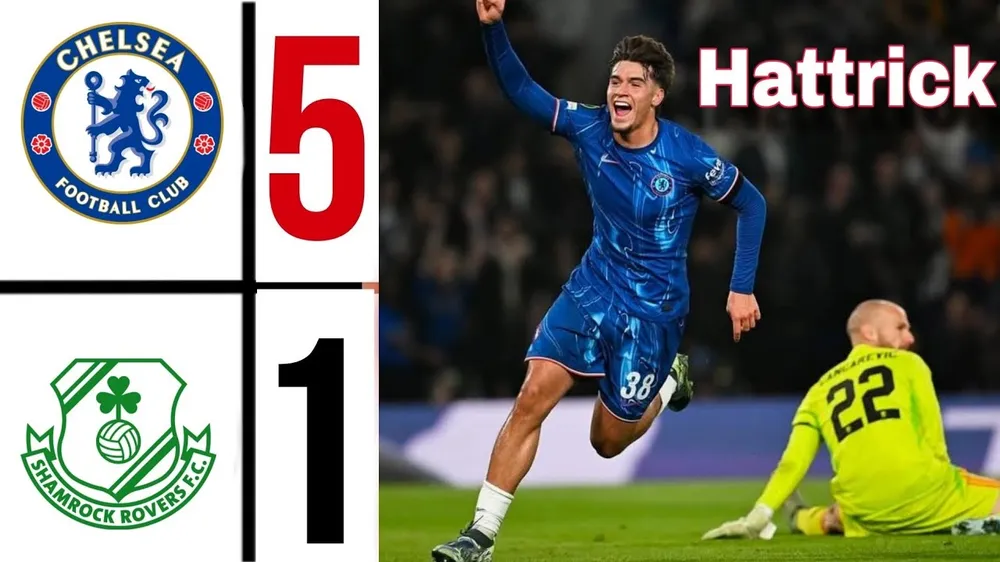 Chelsea vs Shamrock Rovers 5-1: Guiu chói sáng cú hattrick, Dewsbury-Hall, Cucurella góp công đè bẹp đối thủ, The Blues giành hiên ngang bước tiếp Conference League