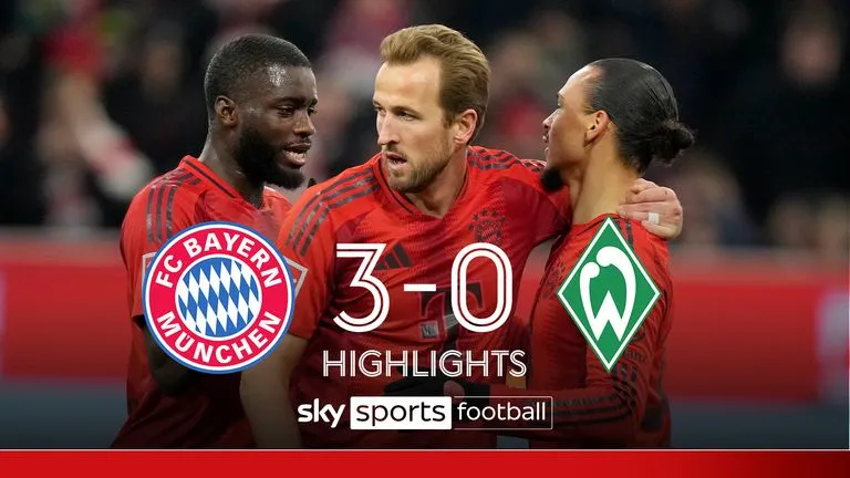 Bayern Munich vs Bremen 3-0: Harry Kane tỏa sáng cú đúp nhờ penalty, Leroy Sane góp công chiến thắng, Bayern củng cố ngôi đầu Bundesliga