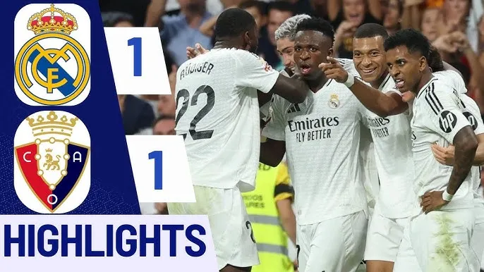 Osasuna vs Real Madrid 1-1: Valverde kiến tạo, Mbappe tiếp tục tỏa sáng, Bellingham nhận thẻ đỏ, Budimir ghi bàn trên chấm penalty, Real tạm dẫn đầu La Liga