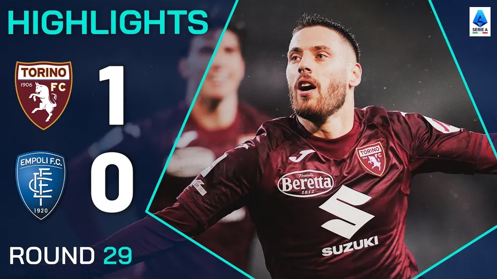Torino vs Empoli 1-0: Nikola Vlasic chớp thời cơ hàng thủ Empoli sơ suất, tỉa bóng khéo léo hạ thủ thành Marco Silvestri bỏ túi 3 điểm xứng đáng