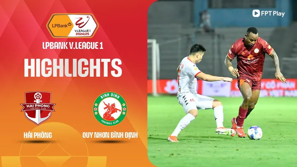 Hải Phòng vs Bình Định 2-0: Lucao kịp mở bàn trước khi hết hiệp 1, Hữu Sơn chốt hạ chiến thắng, Hải Phòng lên vị trí thứ 8, Bình Định xếp áp chót BXH V-League