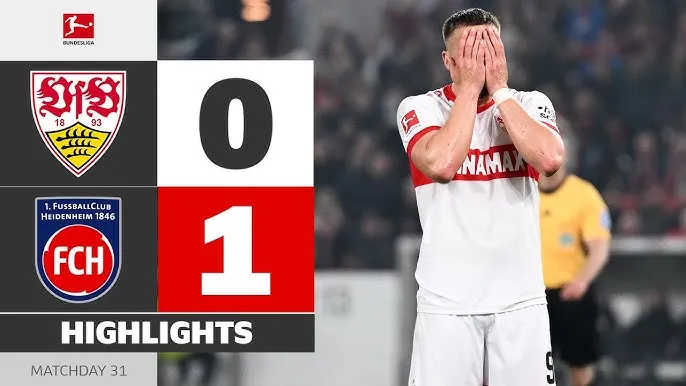 VFB Stuttgart vs Heidenheim 0-1: Jan Schoppner kiến tạo, Mathias Honsak sút góc chết ghi bàn đẹp mắt, Heidenheim giành 3 điểm quý giá nhưng vẫn trong tốp cuối bảng Bundesliga