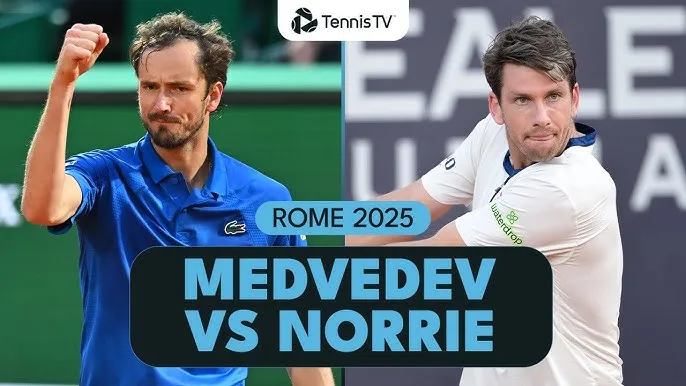 Cam Norrie vs Daniil Medvedev 4-6, 2-6: Dễ dàng vượt qua Norrie, Medvedev đấu Alexei Popyrin ở vòng 32 Rome Open 2025