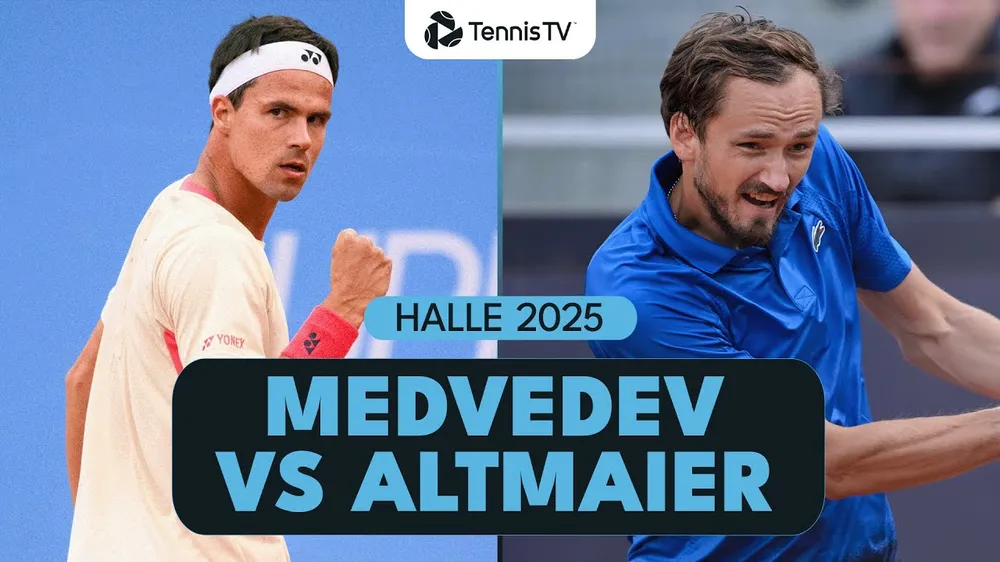 Daniil Medvedev vs Daniel Altmaier 6-3, 6-3: Sau 1 giờ 4 phút, Medvedev dễ dàng vượt qua Altmaier, tiếp tục gặp Quentin Halys ở vòng 16 Halle Open 2025