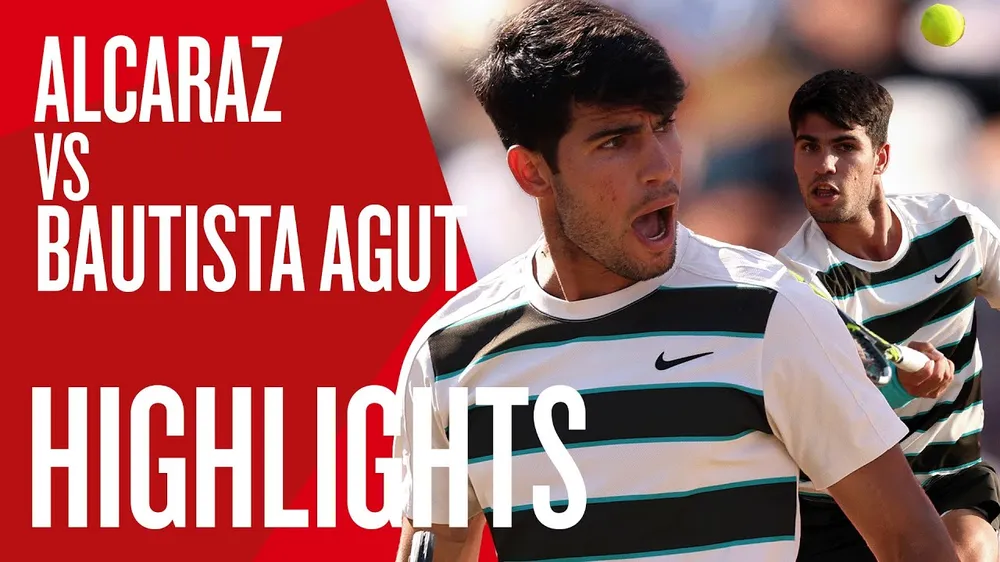 Carlos Alcaraz vs Roberto Bautista Agut 6-4, 6-4: Dễ dàng hạ Agut, 15 cú giao bóng ăn điểm, "Tiểu Nadal" gặp Jiri Lehecka ở chung kết Queen's Club Championships 2025