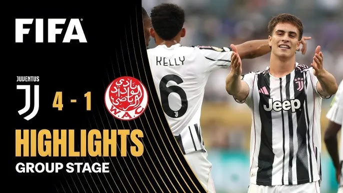 Juventus vs Wydad 4-1: Boutouil sớm phản lưới nhà, Yildiz xuất thần cú đúp, Vlahovic góp công chiến thắng, Lorch ghi bàn danh dự, Juve củng cố ngôi đầu bảng G FIFA Club World Cup 2025