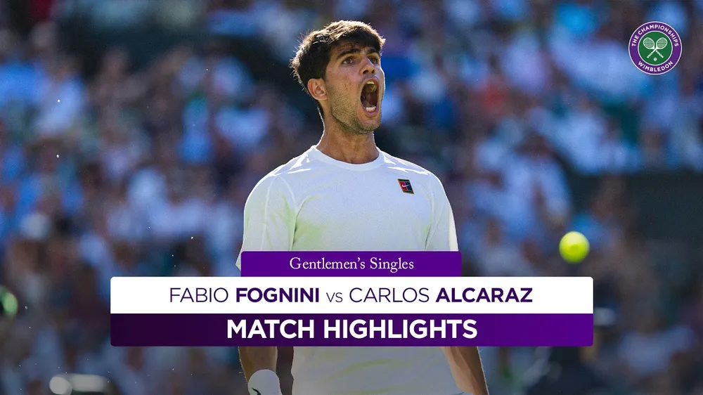 Carlos Alcaraz vs Fabio Fognini 7-5, 6-7 (5), 7-5, 2-6, 6-1: Phải mất 4 giờ 27 phút, Alcaraz hạ "già gân" Fabio Fognini, tiếp tục "vượt ải" tay vợt 21 tuổi người Anh Oliver Tarvet ở Wimbledon