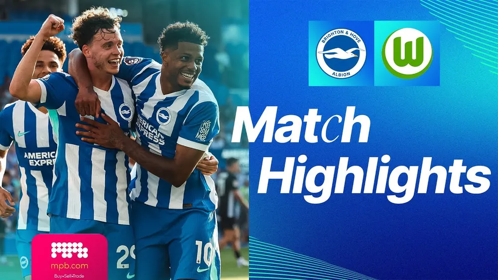 Giao hữu, Brighton vs Wolfsburg 2-1: Georginio Rutter tỉa góc tinh tế khai bàn, Maxim De Cuyper nhân đôi cách biệt, Rogerio ghi bàn danh dự