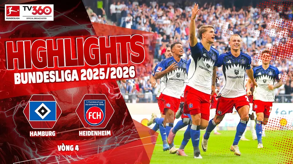 Hamburg vs Heidenheim 2-1: Luka Vuskovic chớp thời cơ mở bàn, Rayan Philippe đệm bóng cận thành nhân đôi tỷ số, Adam Kolle ghi bàn phút bù giờ
