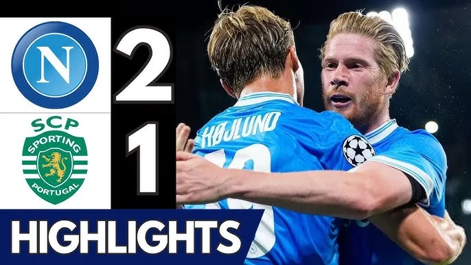 Napoli vs Sporting Lisbon 2-1: De Bruyne đẳng cấp cú đúp kiến tạo giúp Hojlund xuất thần cú đúp bàn thắng, Suarez ghi bàn danh dự