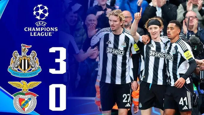 Newcastle vs Benfica 3-0: Jacob Murphy dọn cỗ, Anthony Gordon đệm bóng cận thành mở bàn, Harvey Barnes xuất thần ghi cú đúp ấn định chiến thắng