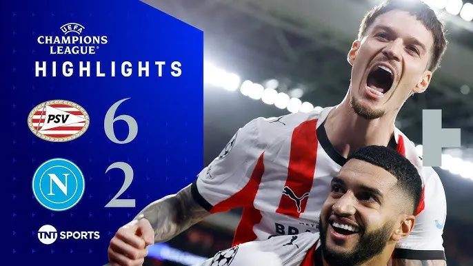 PSV vs Napoli 6-2: McTominay ghi cú đúp, Kevin De Bruyne ngậm đắng, nhìn Buongiorno phản lưới nhà, Saibari, Dennis Man, Pepi, Driouech có chiến thắng khó tin