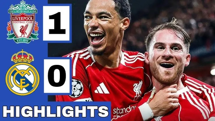 Liverpool vs Real Madrid 1-0: Dàn công Mbappe, Bellingham, Vinicius tịt ngòi, Szoboszlai tạt bóng, Mac Allister đánh đầu hạ thủ môn Courtois