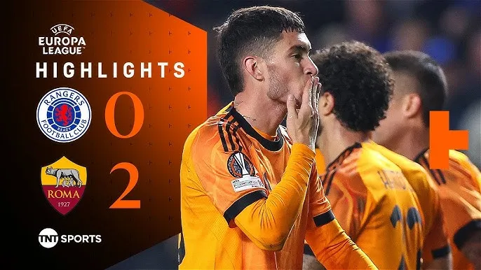 Rangers vs AS Roma 0-2: Matias Soule chớp thời cơ đệm bóng cận thành, Lorenzo Pellegrini đệm bóng tung lưới thủ thành Jack Butland