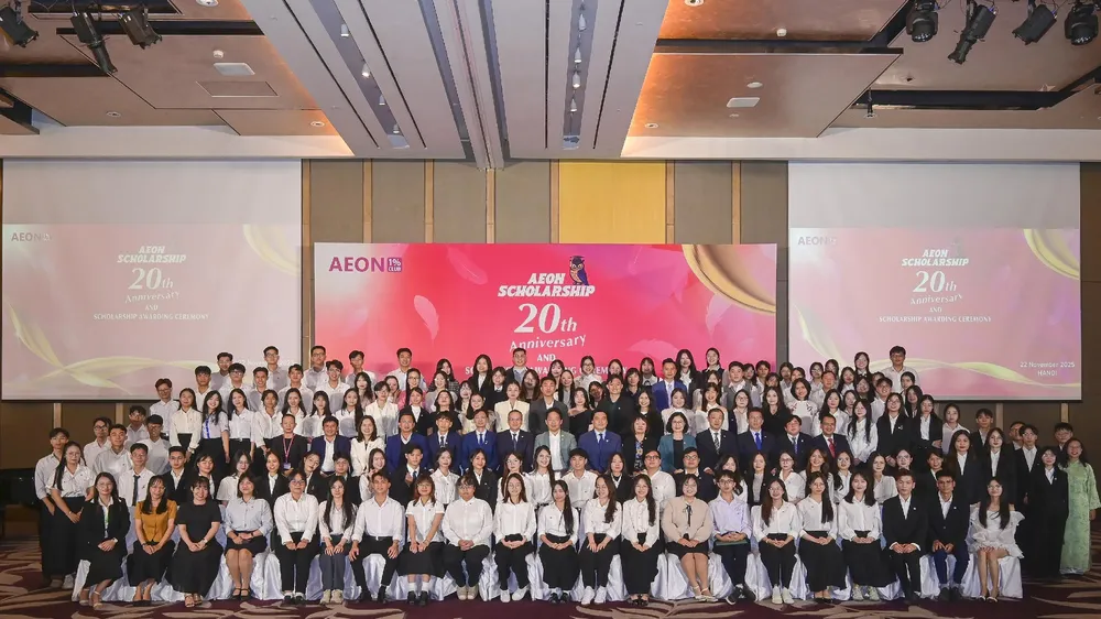Lễ trao học bổng AEON 1% diễn ra ngày 22-11, ghi dấu chặng đường 20 năm đồng hành của AEON Việt Nam trong chuỗi chương trình nuôi dưỡng thế hệ trẻ