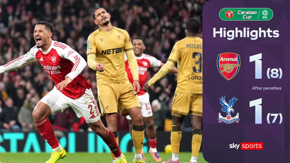 Arsenal vs Crystal Palace 1-1: Penalty nghẹt thở, Maxence Lacroix phản lưới nhà, hỏng penalty, HLV Arteta gặp Chelsea ở bán kết League Cup