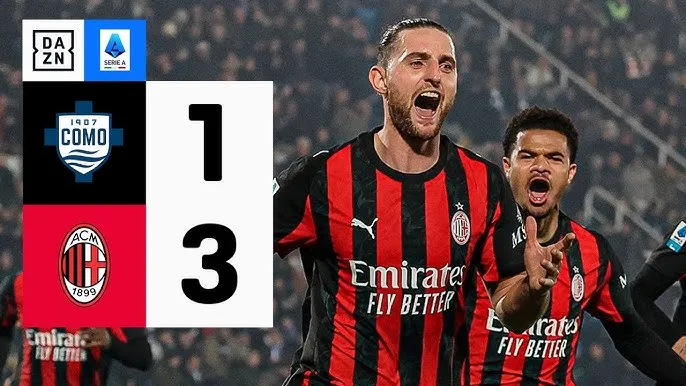 Como vs AC Milan 1-3: Kempf thắp hy vọng 3 điểm nhưng Nkunku gỡ hòa nhờ penalty, Rabiot xuất thần cú đúp, Inter hơn Milan đúng 3 điểm