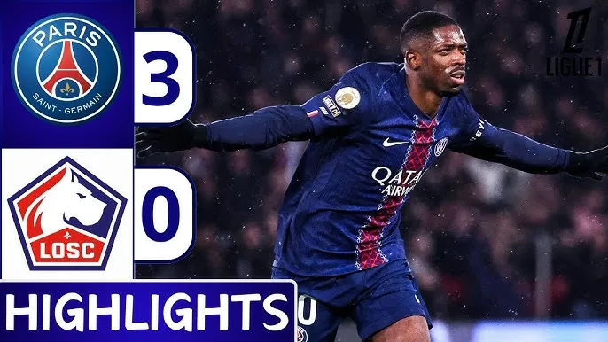 PSG vs Lille 3-0: Dembele tỏa sáng cú đúp, Barcola kịp góp công chiến thắng giúp PSG tạm soán ngôi đầu Ligue 1 của Lens