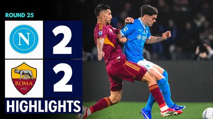 Napoli vs AS Roma 2-2: Bất phân thắng bại, rượt đuổi 4 bàn, Malen ghi cú đúp nhờ penalty, Spinazzola, Alisson Santos lập công, Roma tốp 5 Serie A